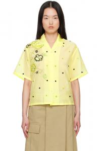 Желтая рубашка с вышивкой Kenzo Paris «KENZO Peonies»