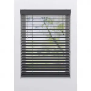 Моя домашняя жалюзи Ariane с свободным подвесом и сверлением, пластиковые ламели 50 мм под дерево, управление с помощью шнура My Home, антрацит/антрацит/антрацит
