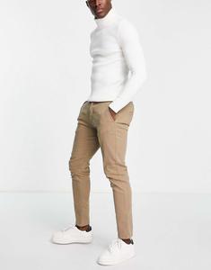 Бежевые брюки-чиносы узкого кроя Jack & Jones Intelligence