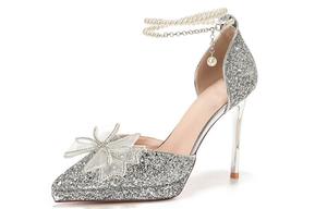 Туфли женские на высоком каблуке Tadsw, серебряный