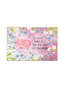 Mr. & Mrs. Panda Головоломка «Единорог-свинья» с надписью, пастельно-красного цвета