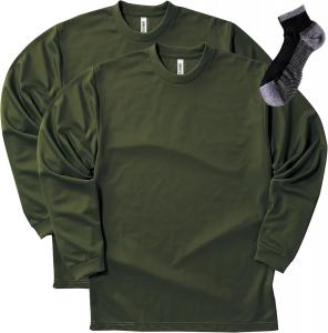 Футболка с длинными рукавами и круглым вырезом Glimmer 00304-ALT, сухая, 113 г (4,4 унции), зеленый
