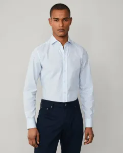 Рубашка мужская с микроузором цветочным, большие размеры Hackett, светло-голубой