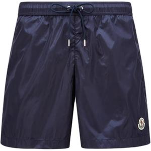 Плавательные шорты с завязками и нашивкой-логотипом Moncler, синий