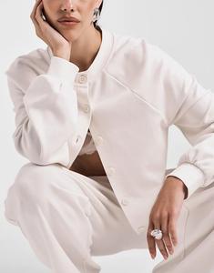 Кардиган ASOS DESIGN интерлок кремового цвета