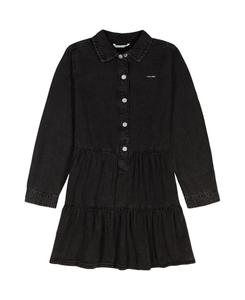 Платье-рубашка с длинными рукавами из джинсовой ткани для девочек 7-16 лет Calvin Klein, Black