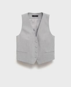 Женский жилет в тонкую полоску MANGO, Gray