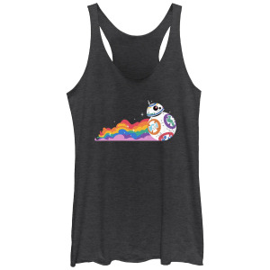 Юниорская майка Star Wars Pride BB-8 Rainbow Smoke Tri-Blend Racerback с графическим рисунком Licensed Character