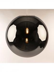 Галерейный светильник в форме шара со стеклянным плафоном, подвес 5 м, хромированный/дымчатый  s.Luce, Chrom/Rauch