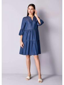 Alba Moda Платье с многоярусной юбкой, джинсово-синего цвета