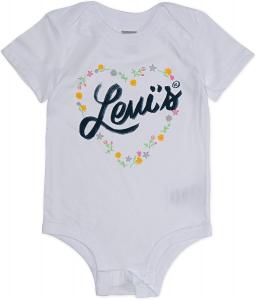 Боди Levi's унисекс-для-детей с рисунком, White/Flower Heart