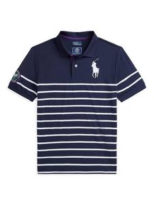 Детское поло Wimbledon Ballperson в полоску Ralph Lauren, Navy/White