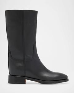 Флисовые кожаные полусапоги Santoni, черный