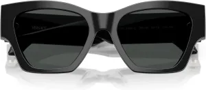 Женские солнцезащитные очки Versace, оправа темно-гаванского цвета, темно-серые линзы, 53 мм, Black
