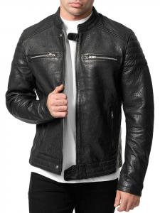 Кожаная куртка Tazzio, черный