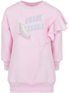 Lapin House платье с оборками и графичным принтом, розовый