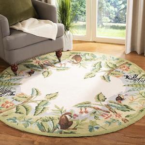 Ковер SAFAVIEH, 122 x 122 см, Chelsea Collection Assorted HK295A Hand-Hooked French Country Wool Area Rug