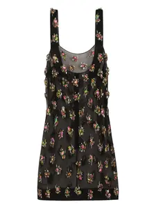 Платье мини с кристаллами DOLCE & GABBANA, черный