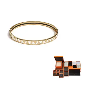 HERMES Эмалевые браслеты для женщин Gold/White