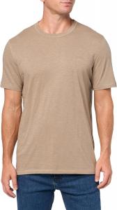 Мужская футболка BOSS с квадратной тональной нашивкой-логотипом, Sandy Dunes