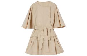 Детское платье Burberry мягкого желто-коричневого цвета, нежного рыжевато-коричневого оттенка