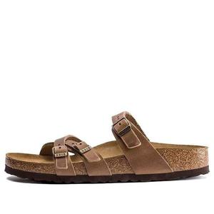 Тапочки franca oiled leather narrow fit sandals 'tobacco brown' Birkenstock, коричневый