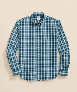 Рубашка в клетку из хлопкового поплина для пятницы Brooks Brothers, цвет Green