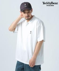 Футболка-поло с коротким рукавом, с вышивкой в виде плюшевого мишки, антибактериальная BAYFLOW, кремовый