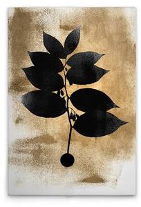 Картина на холсте A.S. Création Dark Leafs цвет cremegoldschwarz