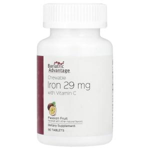 Жевательные таблетки с железом и витамином С, маракуйя, 90 таблеток Bariatric Advantage