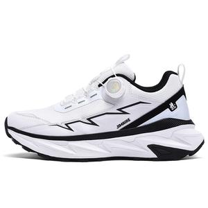 King Jinmai Низкие повседневные мужские туфли черно-белые, цвет Black White