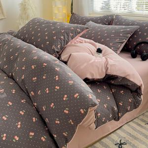 Yalu Комплект постельного белья 4 предмета, простыня 200 см, пододеяльник 220x240 см