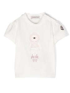 Moncler Enfant футболка с графичным принтом, белый