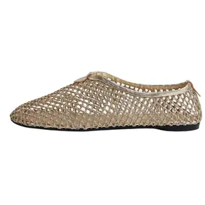 Loro Piana Floaty Sheepskin повседневные туфли 0.5cm женские Gold