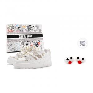SESAME STREET Низкие скейтерские кроссовки унисекс белые - Wealth Rice (с пряжками для обуви), цвет Wealth Rice (Comes with Shoe Buckles)