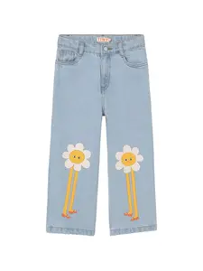 Джинсы с цветочным принтом Tiny Cottons, синий