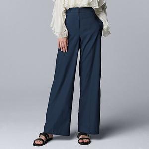 Женские брюки люкс из твила с широкими штанинами Simply Vera Vera Wang, Liberty Navy