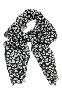 COLLEZIONE ALESSANDRO модный шарф "Cuore" из приятной натуральной вискозы черно-белого цвета, черный