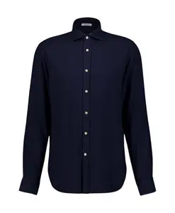 Синяя рубашка на пуговицах, с длинными рукавами. Boglioli, синий