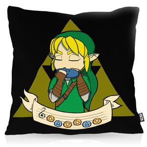 Чехол на подушку VOID Song of Time, чехол на подушку, полиэстер, водонепроницаемый, для улицы, для использования в помещении, hyrule ocarina, размер подушки: 60 x 60 см, цвет подушки: черный