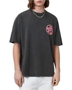 Мужская футболка AllSaints Distortion, Washed Black/Pink