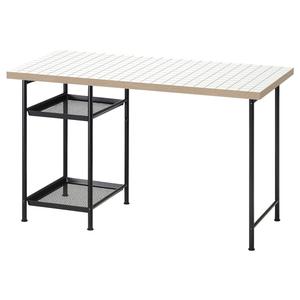 Стол письменный Ikea Lagkapten/Spand 120х60, 2 полки, белый/антрацит/черный