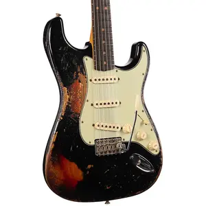 Fender Custom Shop 1963 Stratocaster Super Heavy Relic Черный/Трехцветный солнечный взрыв (357)