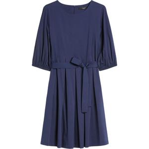 WEEKEND MaxMara Женское платье с короткими рукавами темно-синего цвета