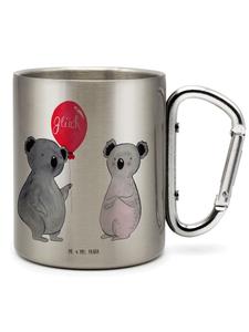 Кружка для путешествий "Коала" с воздушным шаром без слов, серебряная Mr. & Mrs. Panda