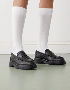 Лоферы Dr Martens Unisex Penton Atlas с тиснением под крокодила, черные