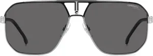 Мужские квадратные солнцезащитные очки Carrera 1062/S, Matte Black Dark Ruthenium/Grey