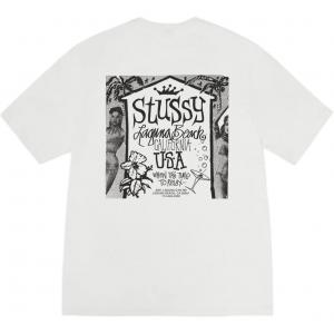 Футболка Beach House пигментного крашения Stussy, белый