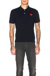 Поло Comme des Garçons Cotton With Red Emblem, темно-синий
