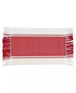 Настольная дорожка в полоску с кисточками, 16 x 72 дюйма Saro Lifestyle, красный